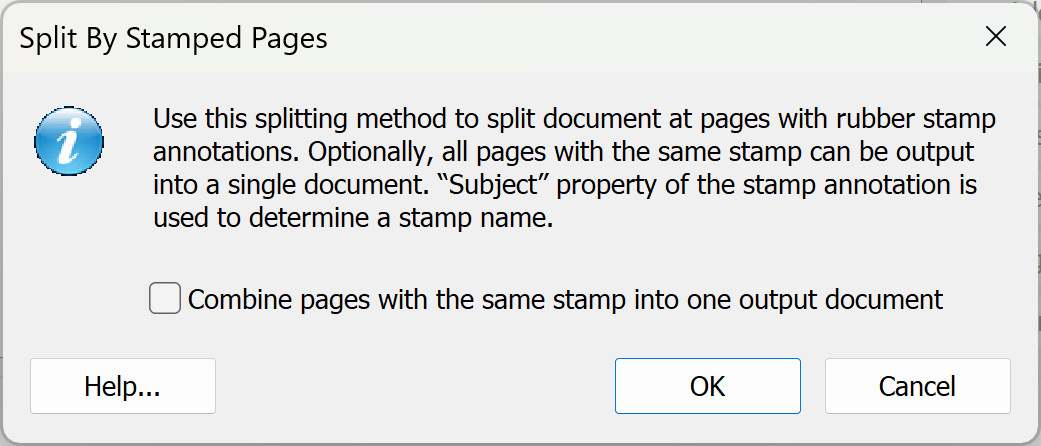 Select processing options