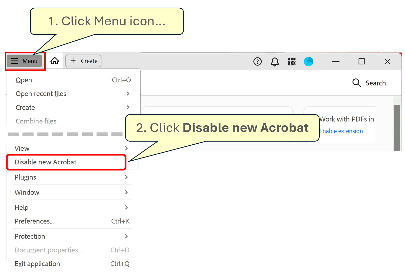How to disable new Adobe Acrobat interface