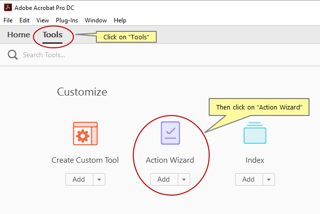 Select Action Wizard