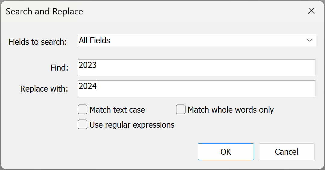 Search and Replace Text in metadata fields