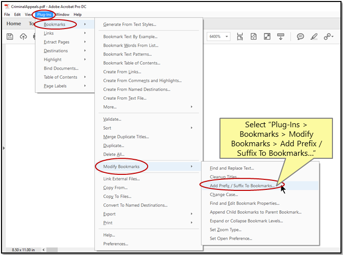 Search And Replace Pdf Bookmarks Using The Autobookmark Plug In