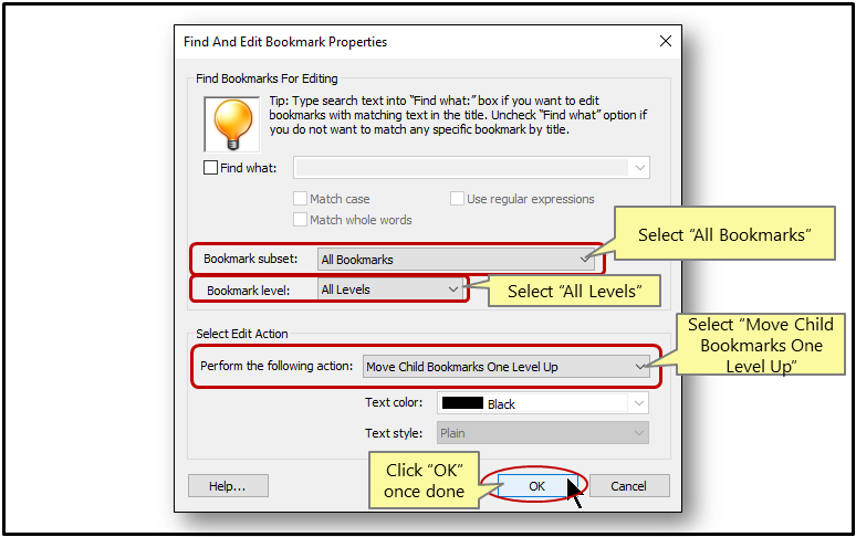 Delete, Move and Style PDF Bookmarks Using The AutoBookmark™ Plug-in