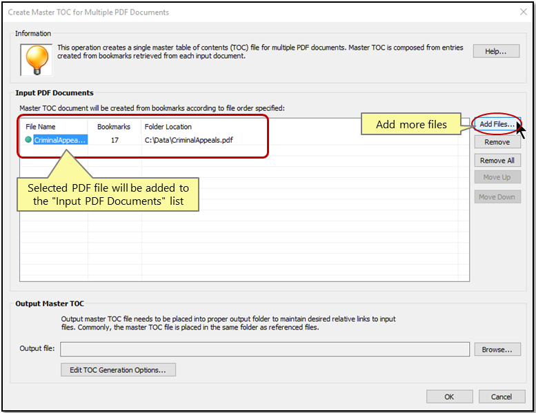 Creating Table Of Contents From PDF Bookmarks