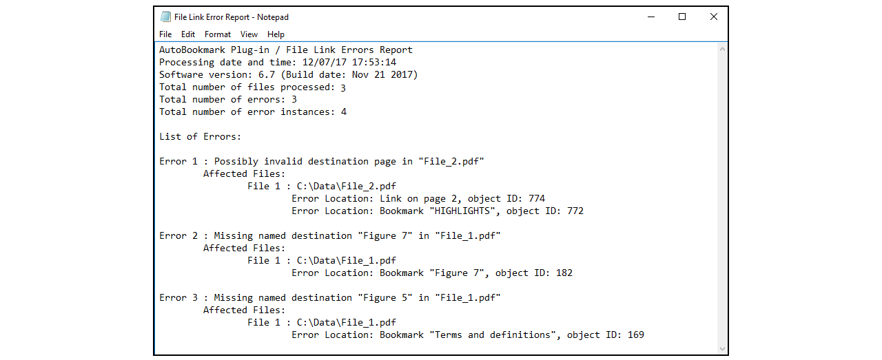 Fixing File Link Errors in PDF Document Sets