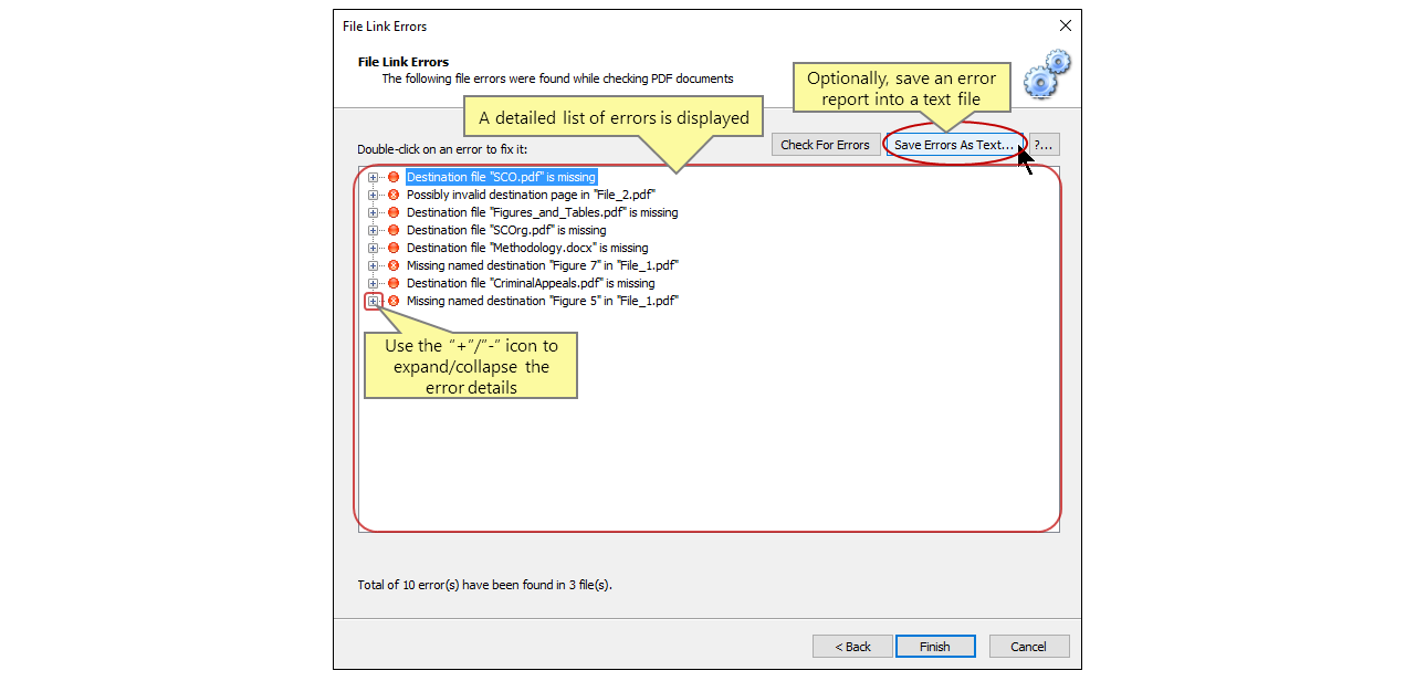 Fixing File Link Errors in PDF Document Sets