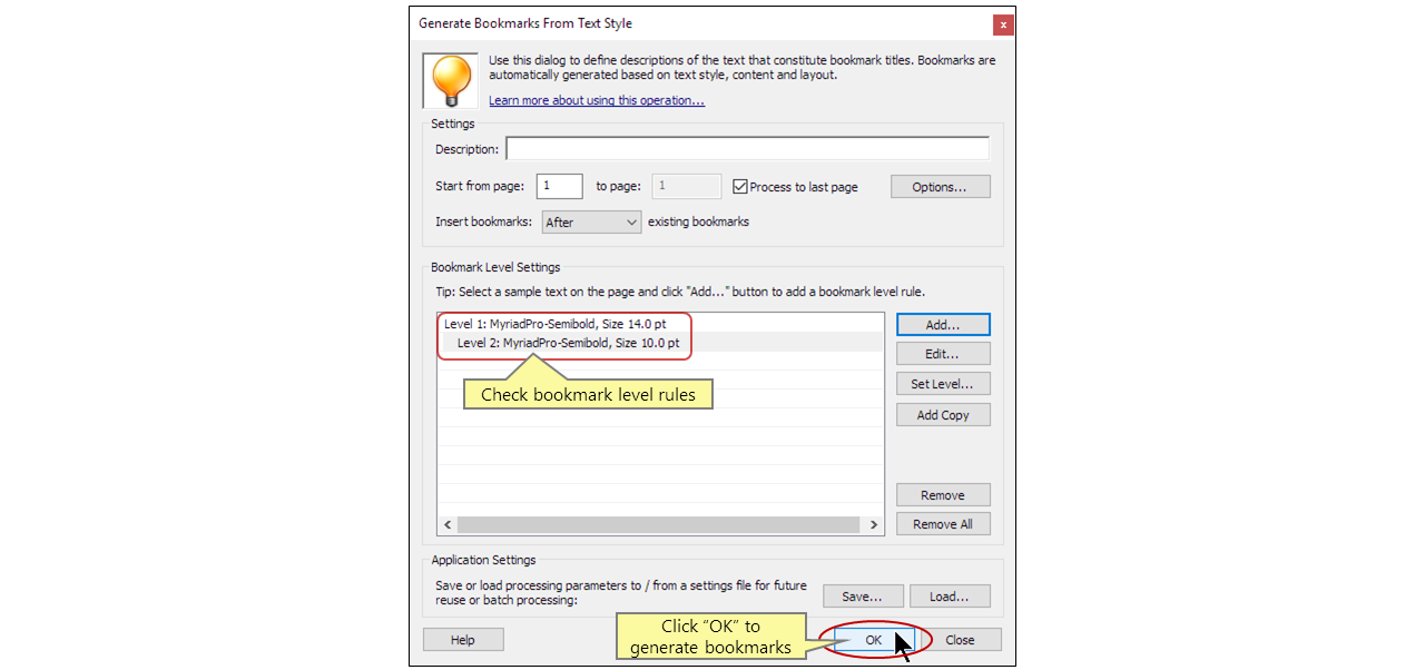 Bookmarking by Text Style