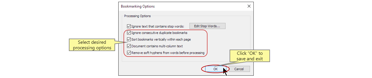 Bookmarking by Text Style