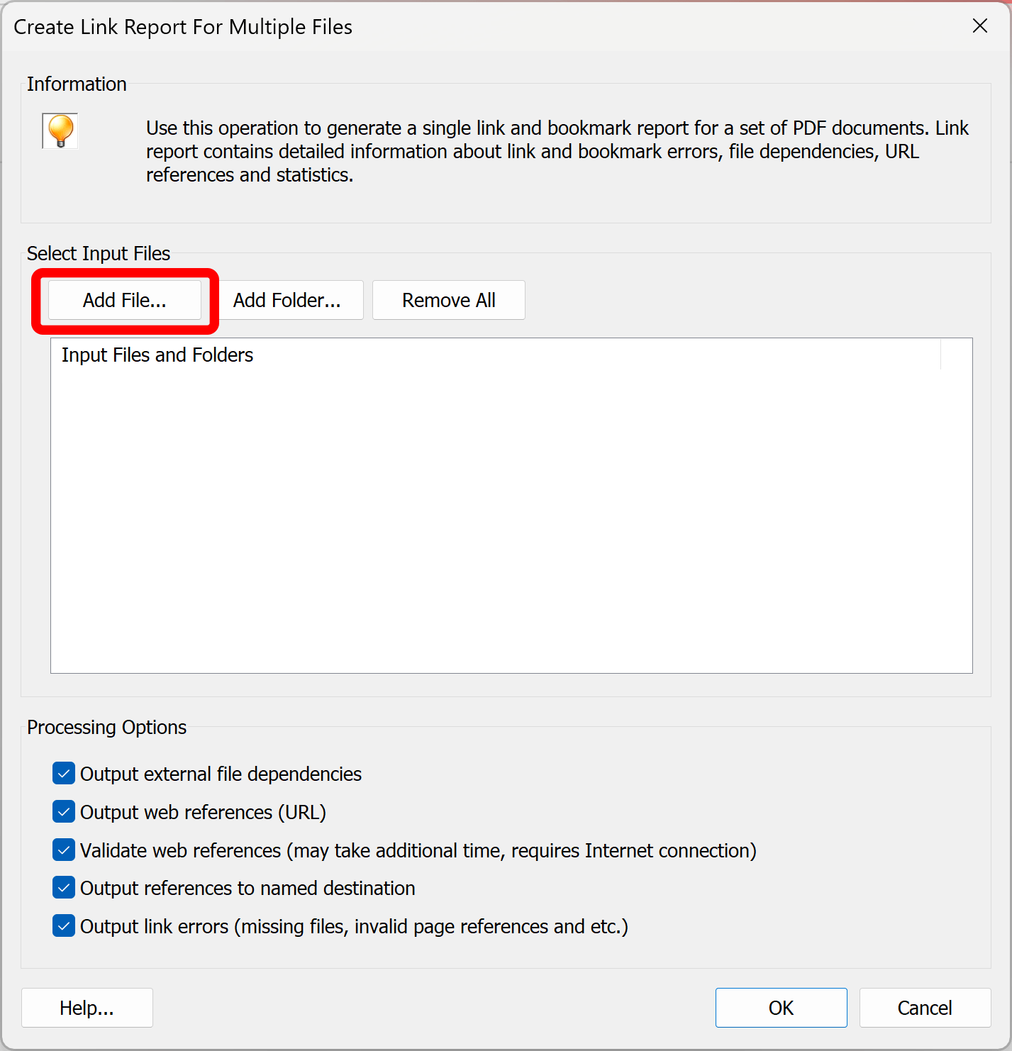 Click Add Files button