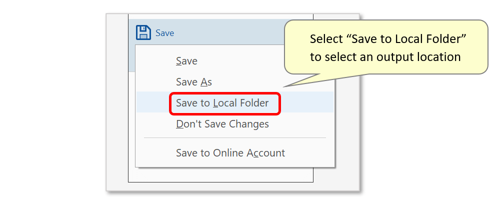 save to folder