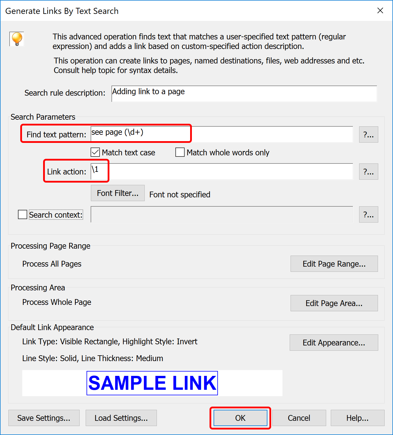 Generating PDF Links by Text Search with AutoBookmark™ plug-in
