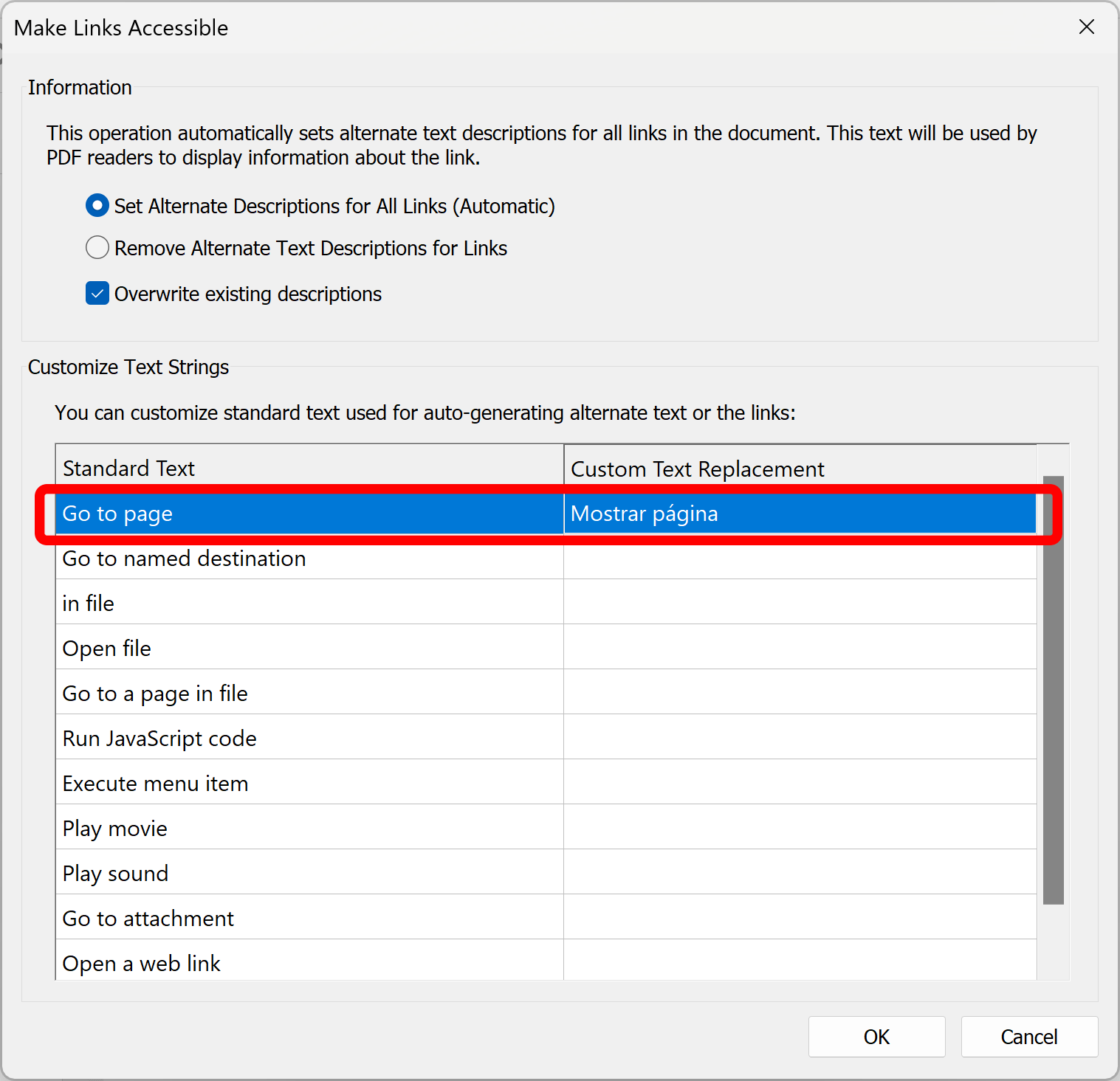Entering customized text strings