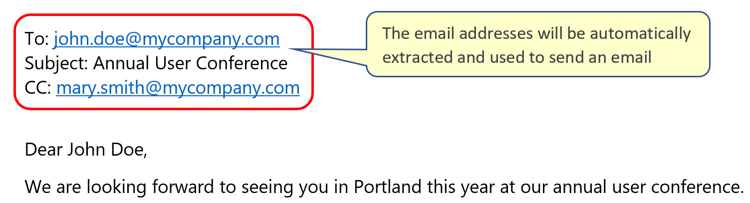 Automatic email extraction