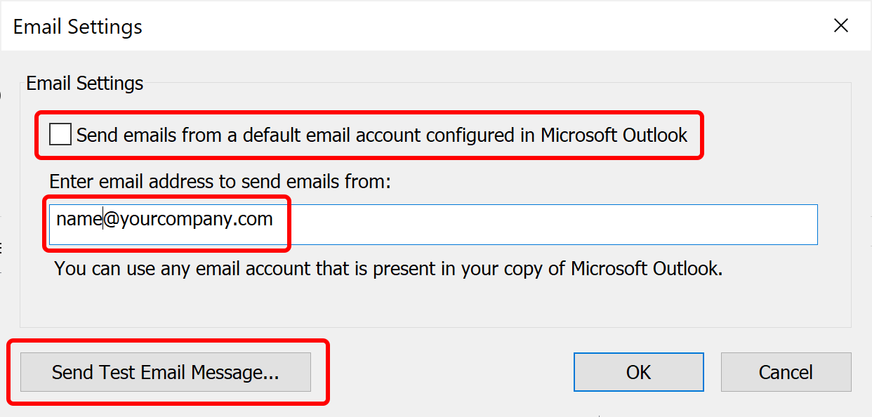 Select emailing option to send via Outlook