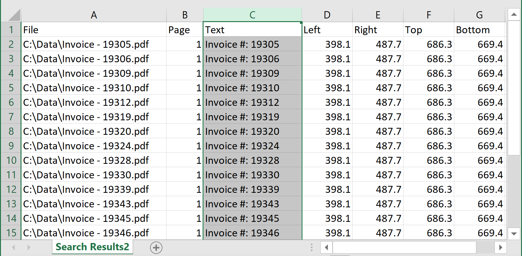 Output results in a spreadsheet format