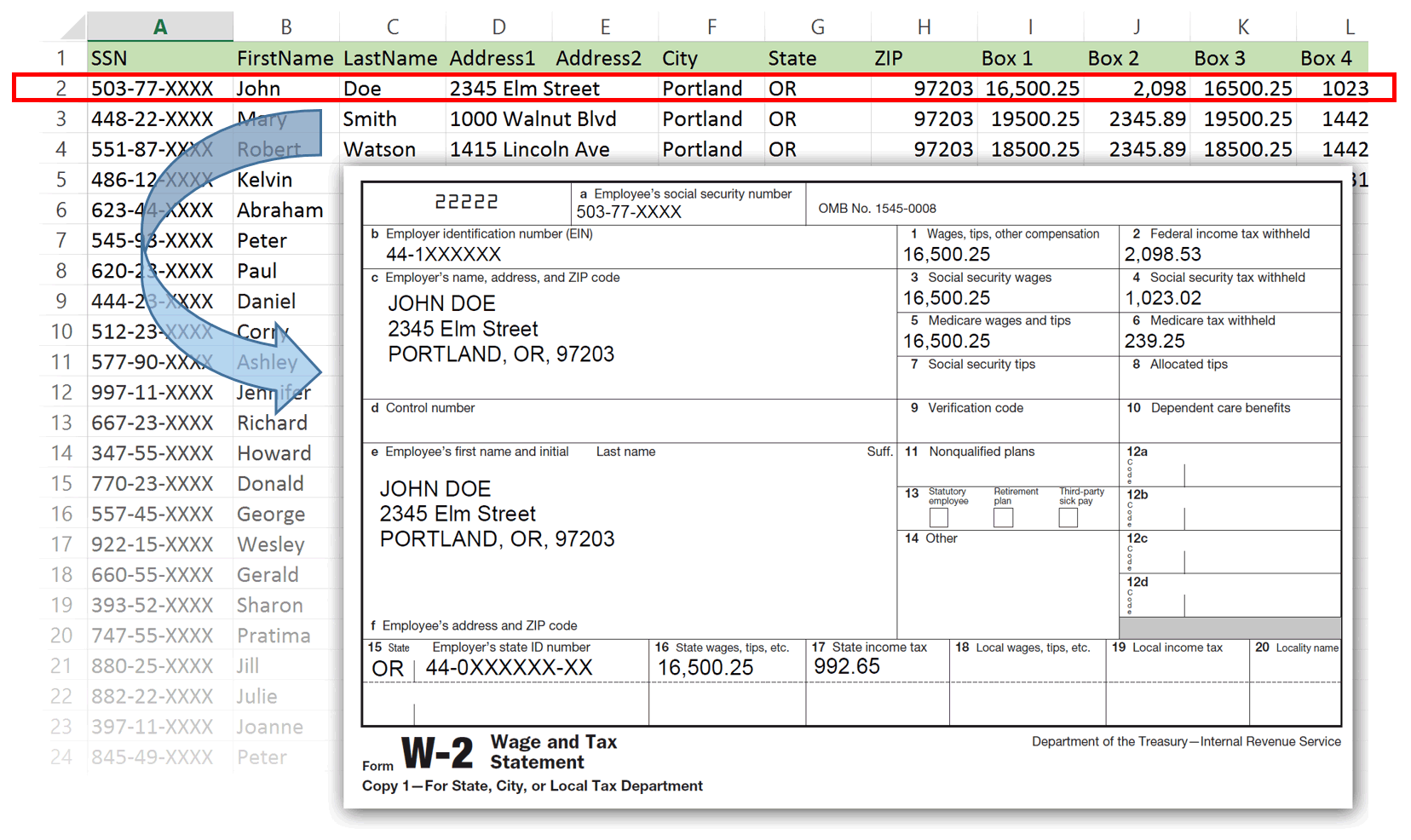 Filling PDF form with data from Excel spreadsheet