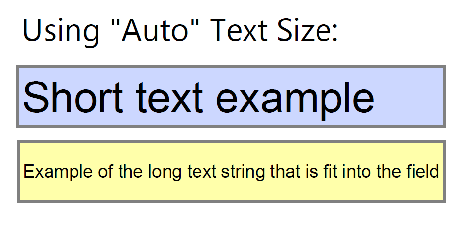 Using Auto font size in text fields