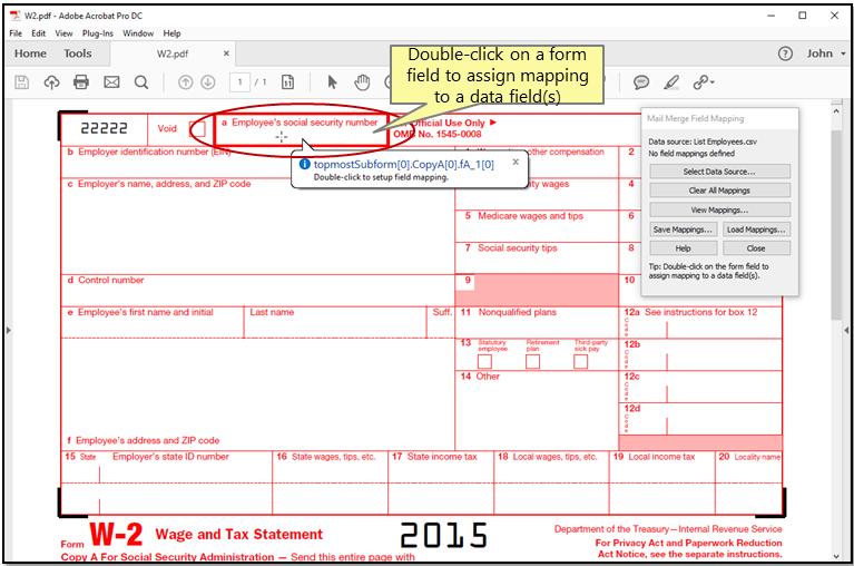 Navigate to page with fields