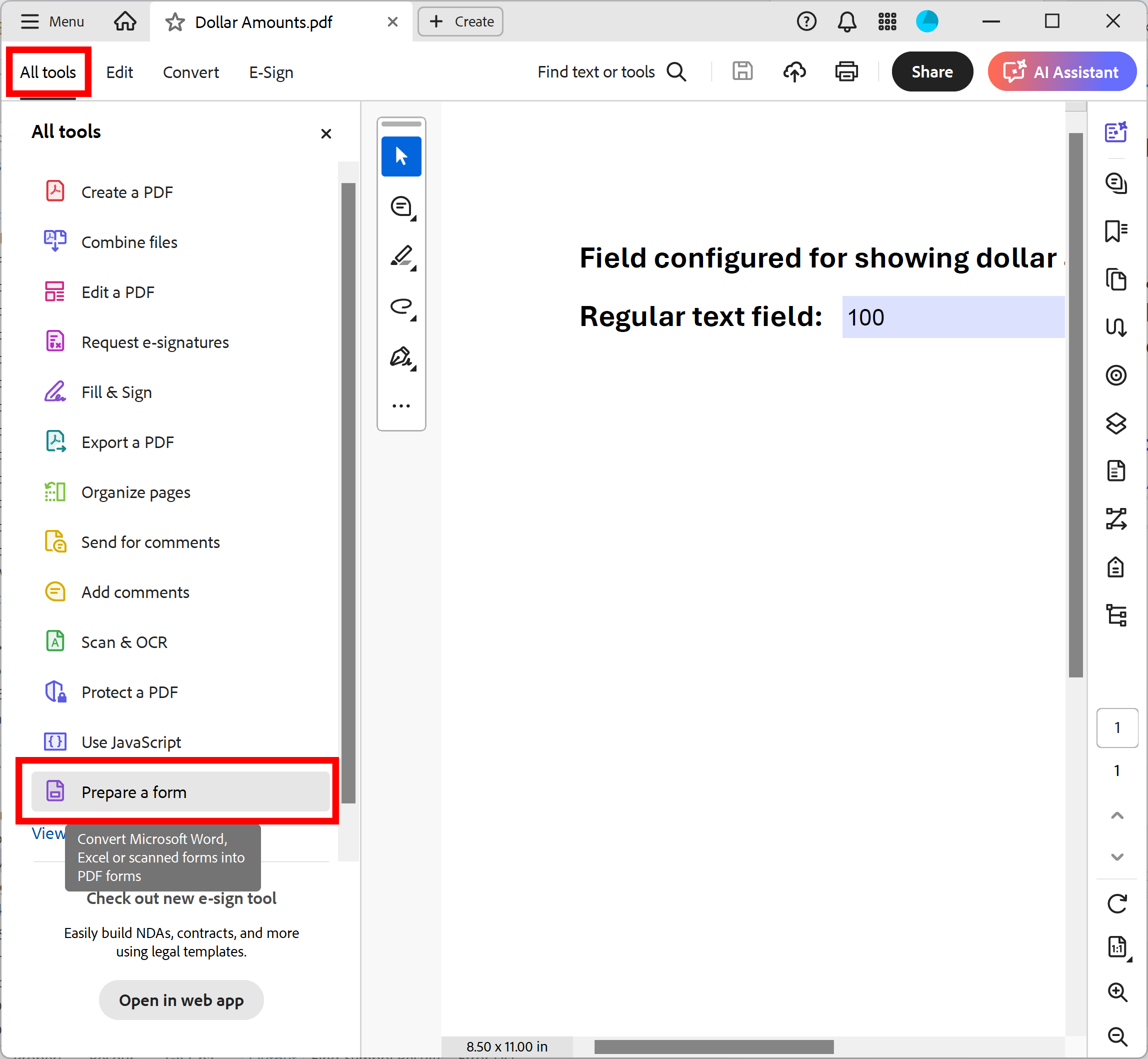 Different field formatting