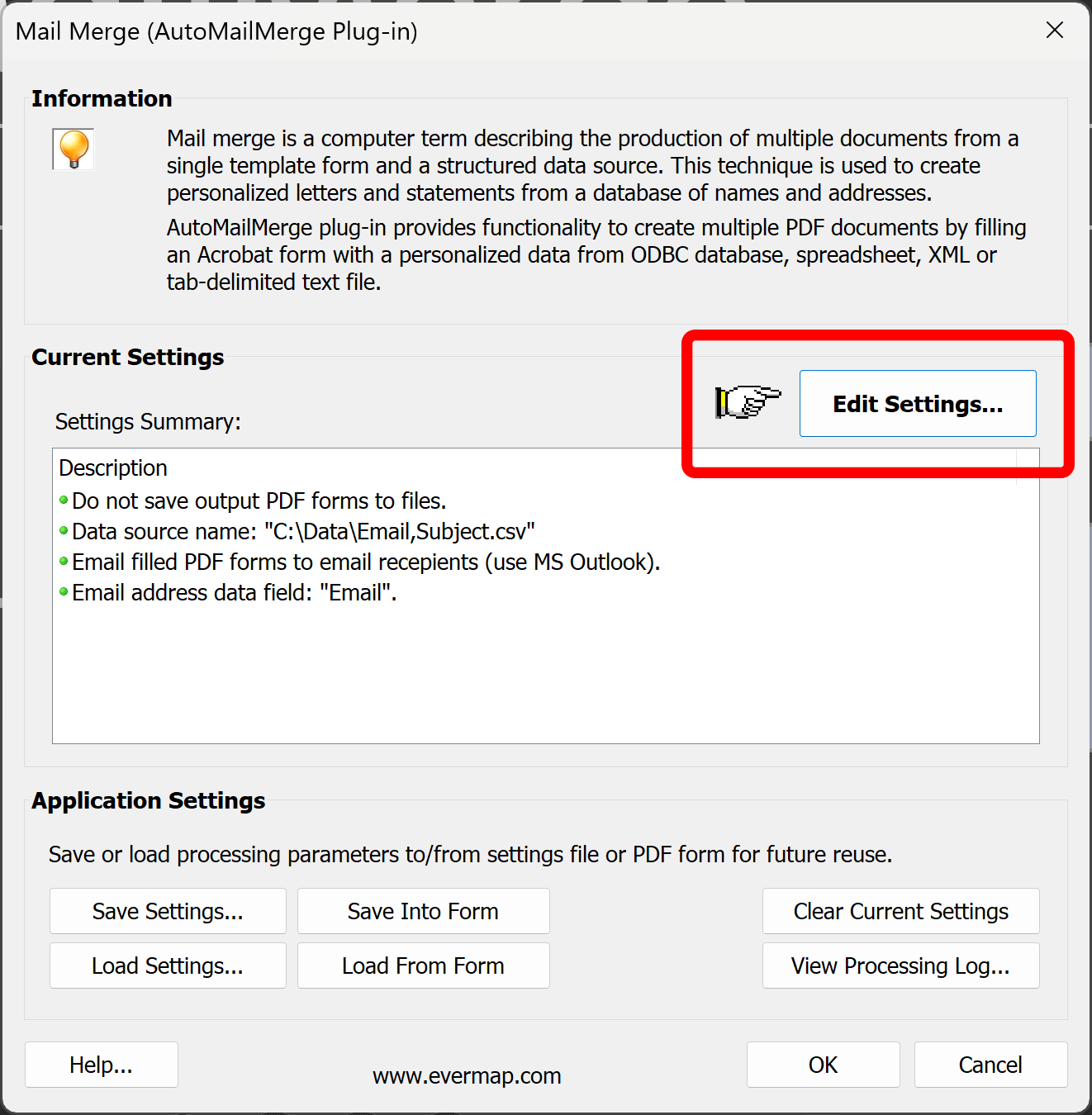 Selecting common file attachments