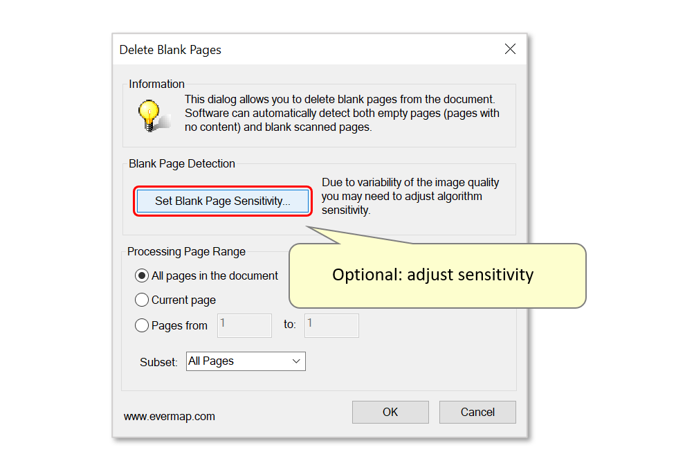 change sensitivity settings
