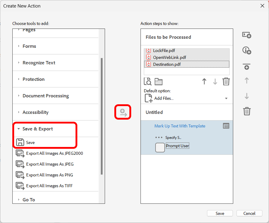 Add save command