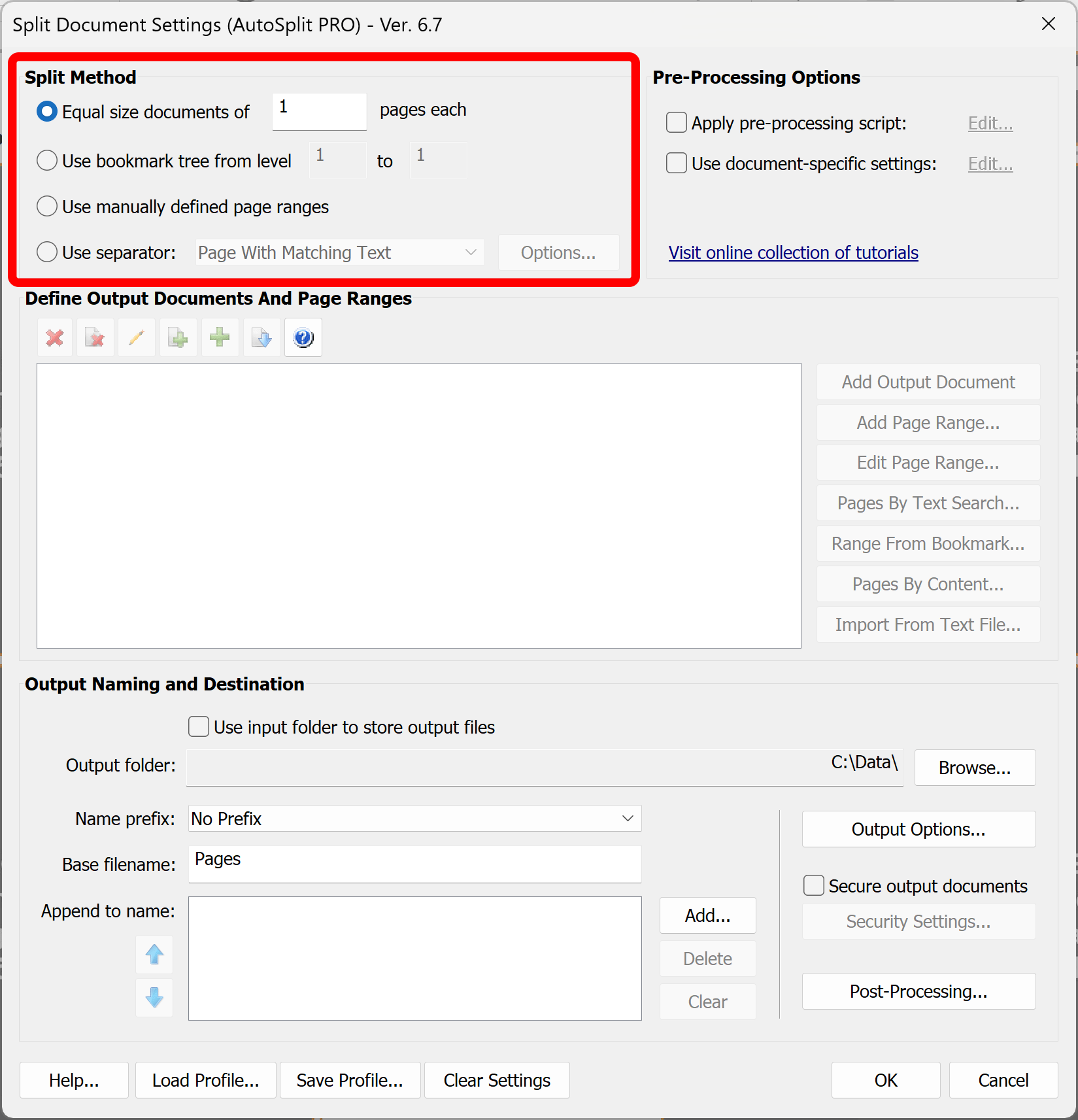 Select split method