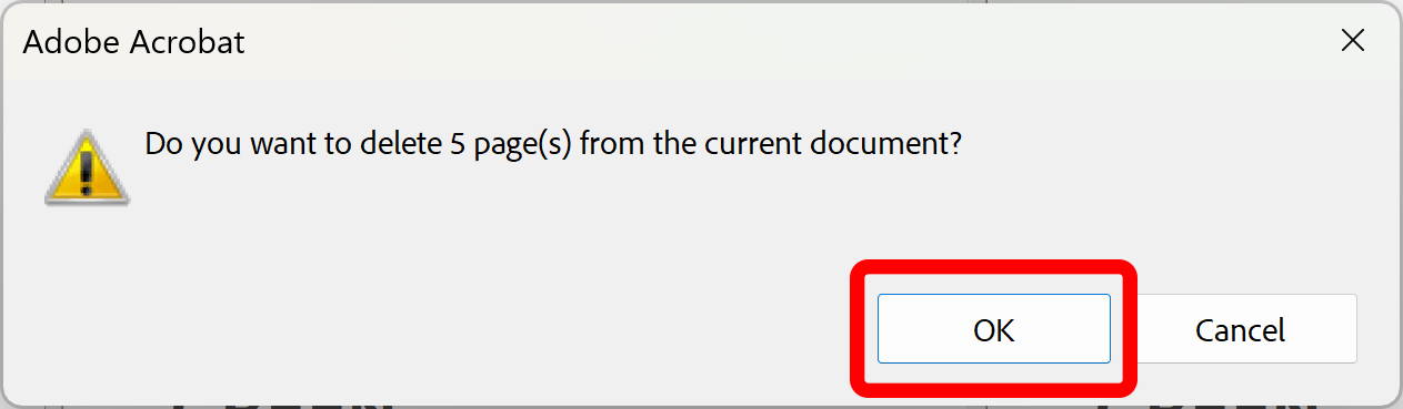 Confirm page deletion