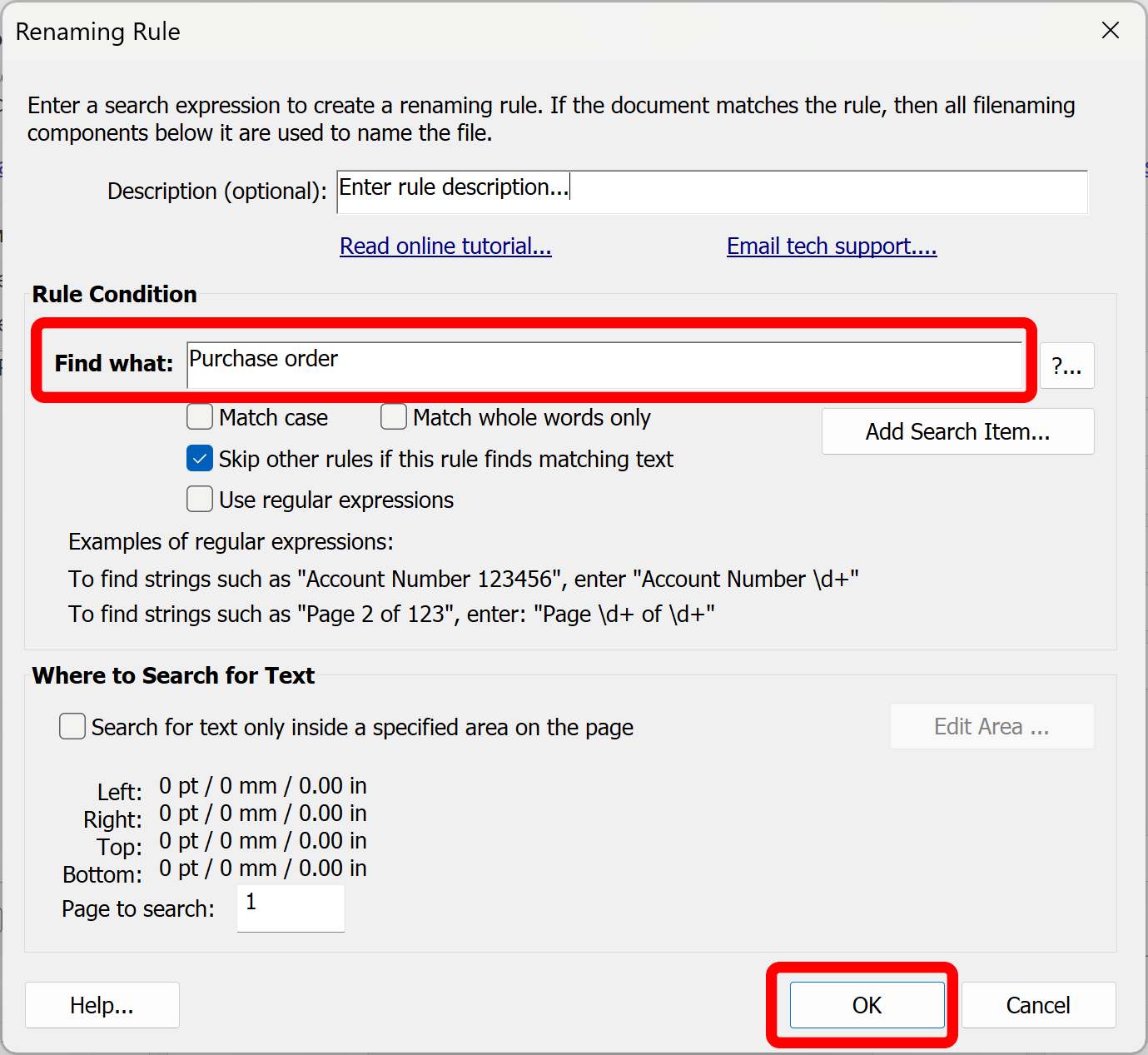 Type text to search for - purchase order