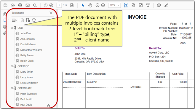 Split PDFs by Bookmark using Power Automate - Aquaforest