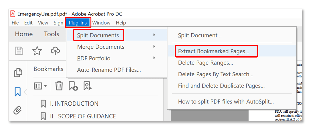 Extract Bookmarked PDF Pages Into A Separate File