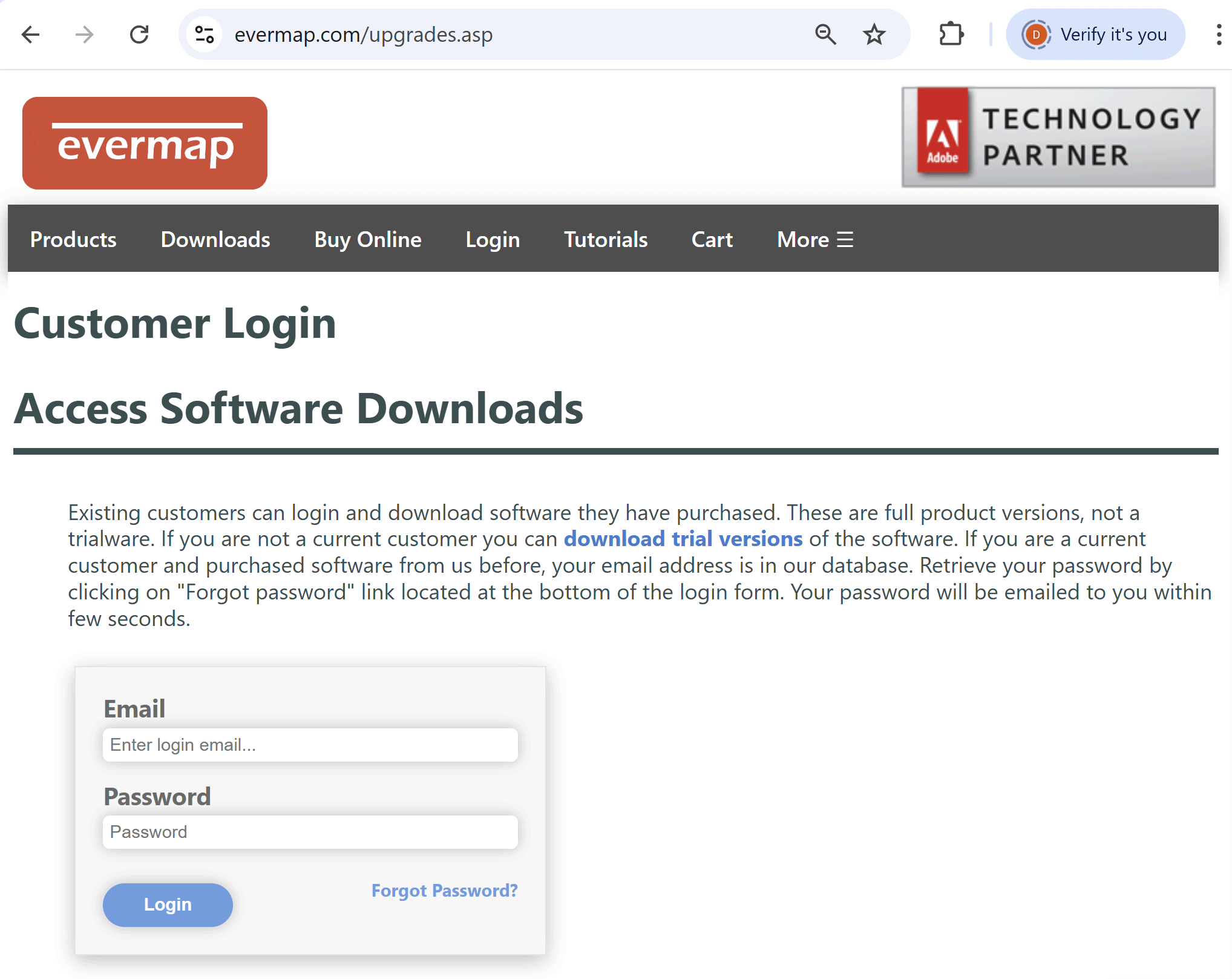 Login into customer account