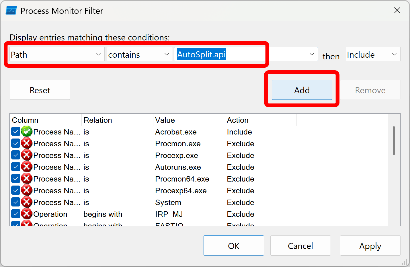 Filter by DLL name in the path