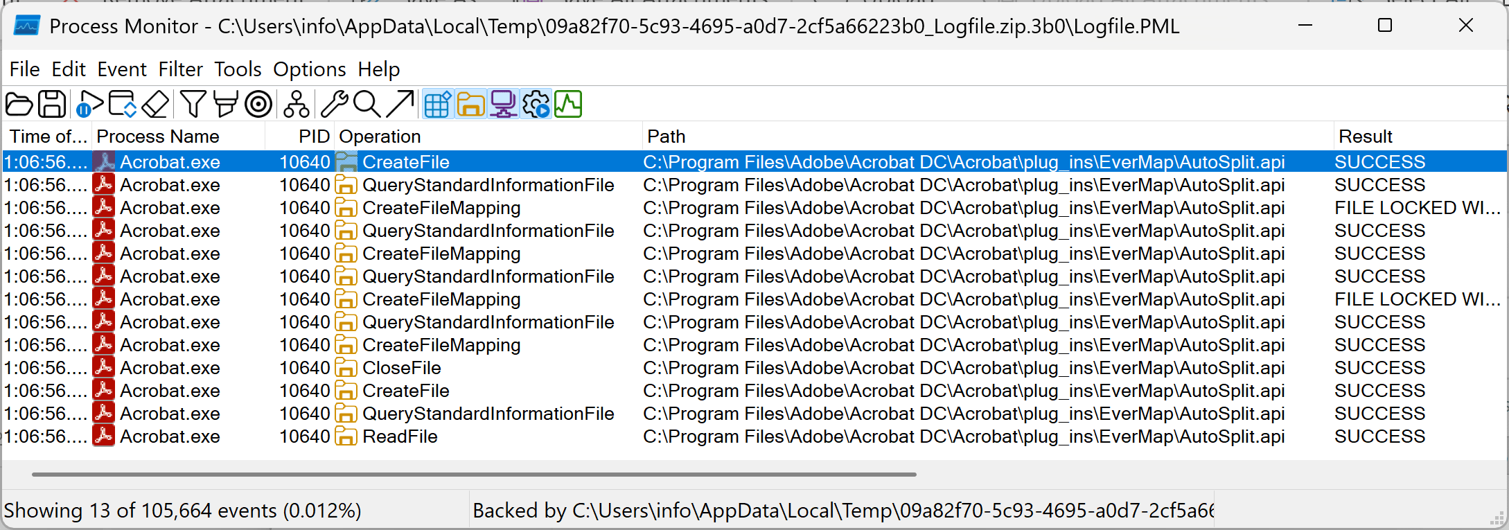 sample error results